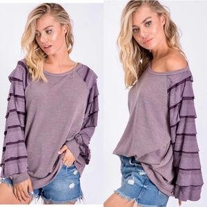 BNWT- BIBI long sleeve knit top with balloon sleeves